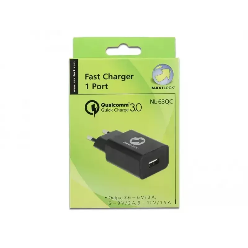 Cargador móvil Navilock 62968 universal negro AC para interiores