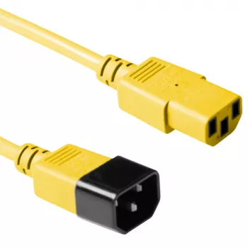 Cable de alimentación ACT C13 - C14 amarillo 0,6 m