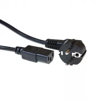 Cable de alimentación ACT Powercord conector macho CEE 7/7 (acodado) - C13 negro 4 m