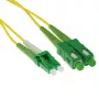 ACT 1 m cable de fibra óptica LSZH monomodo 9/125 OS2 dúplex con conectores LC/APC8 y SC/APC8