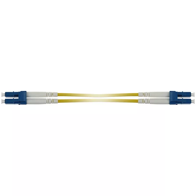 Cable de fibra óptica monomodo 9/125 OS2 dúplex blindado de 15 metros ACT con conectores LC