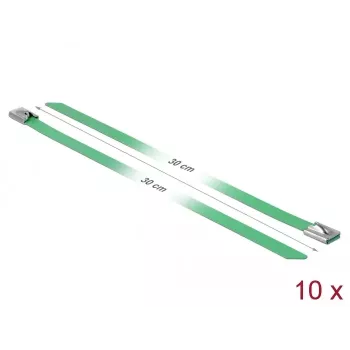 Bridas DeLOCK 18806 acero verde 300 mm 10 uds.