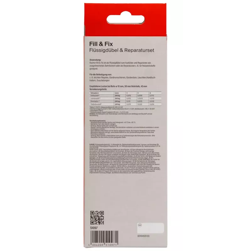 Fischer 051097 Liquid Dowel relleno y fijación