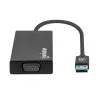 Dock/hub USB-A Manhattan, conectores (x5): Ethernet, HDMI, USB-A (x2) y VGA, entrada de alimentación Micro-USB (opcional, solo si se necesita alimentación adicional. No es necesario para la funcionalidad de doble monitor. Cable no incluido), aluminio, negro, tres años de garantía