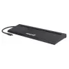 Dock/hub USB-C Manhattan con lector de tarjetas y MST, conectores (x9): audio 3,5 mm, DisplayPort, Ethernet, HDMI, USB-A (x3), USB-C y VGA, con Power Delivery (100 W) al conector USB-C (nota: se requiere fuente de alimentación USB-C y cable USB-C adicionales), todos los conectores se pueden utilizar simultáneamente