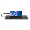 Dock/hub USB-C Manhattan con lector de tarjetas y MST, conectores (x9): audio 3,5 mm, DisplayPort, Ethernet, HDMI, USB-A (x3), USB-C y VGA, con Power Delivery (100 W) al conector USB-C (nota: se requiere fuente de alimentación USB-C y cable USB-C adicionales), todos los conectores se pueden utilizar simultáneamente
