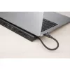 Dock/hub USB-C Manhattan con lector de tarjetas y MST, conectores (x9): audio 3,5 mm, DisplayPort, Ethernet, HDMI, USB-A (x3), USB-C y VGA, con Power Delivery (100 W) al conector USB-C (nota: se requiere fuente de alimentación USB-C y cable USB-C adicionales), todos los conectores se pueden utilizar simultáneamente
