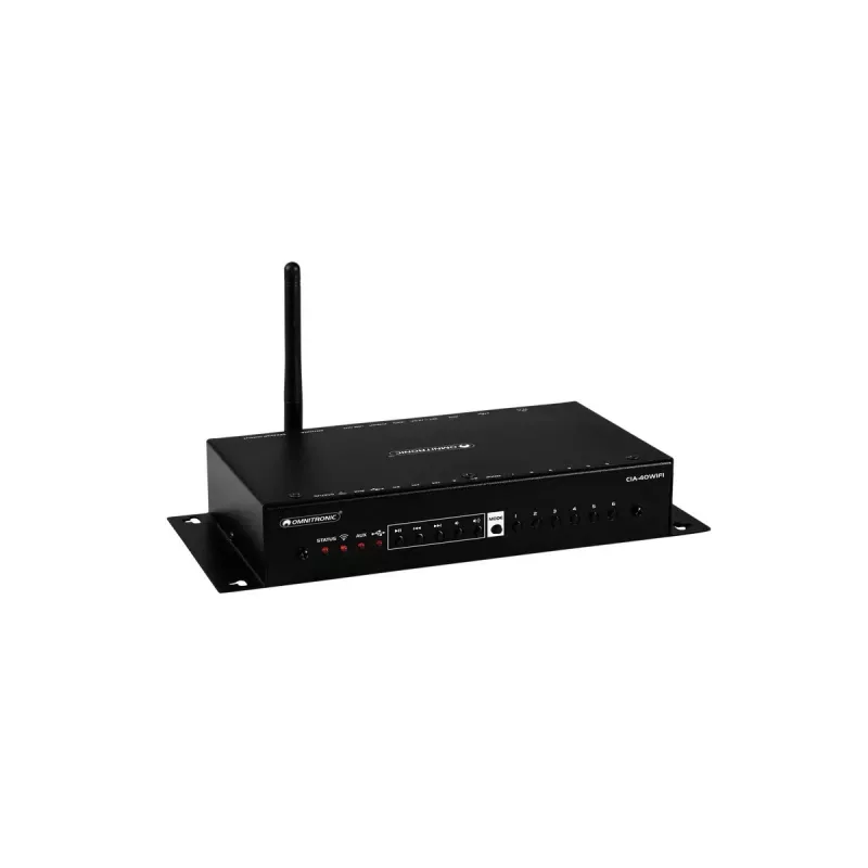 Omnitronic CIA-40WIFI 2.0 amplificador estéreo 2x25 W, negro, AirPlay/DLNA/Internet Radio/USB/WLAN (13072202)