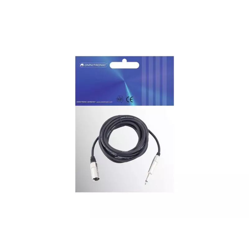 Cable de audio Omnitronic 3022519D 10 m XLR 3 pines 6,35 mm negro