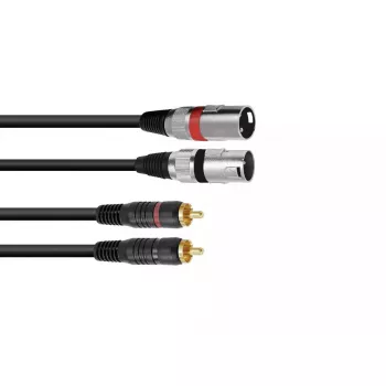 Cable de audio Omnitronic 3022522D 3 m 2 x XLR 2 x RCA negro
