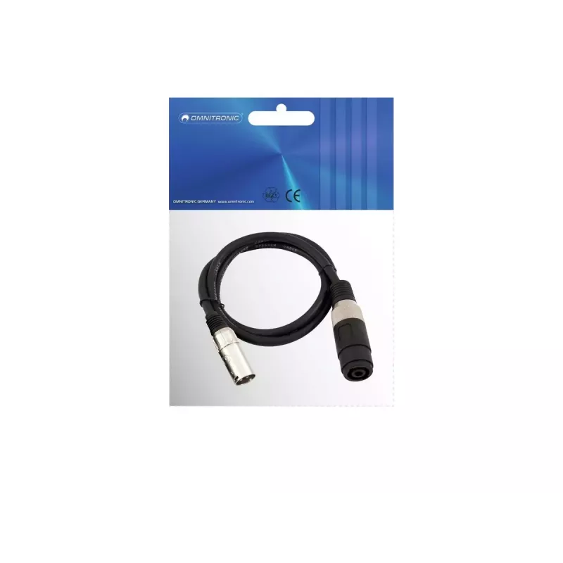 Cable de audio Omnitronic 30225590 Speakon XLR 1 m negro