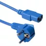 Cable de alimentación ACT conector macho CEE 7/7 (acodado) - C13 azul 5 m