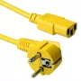 Cable de alimentación ACT conector macho CEE 7/7 (acodado) - C13 amarillo 5 m