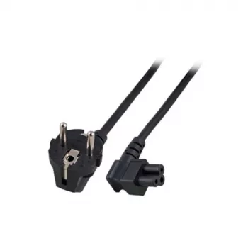Cable de alimentación ACT conector macho CEE 7/7 (acodado) - C5 (acodado) negro 1 m