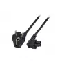 Cable de alimentación ACT conector macho CEE 7/7 (acodado) - C5 (acodado) negro 1 m