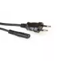 Cable de alimentación conector macho euro - conector hembra C7 negro 2m ACT AK5418