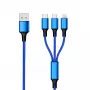 Cable USB 2GO 797151 1,5 m USB-B USB-C/Micro-USB-B/Lightning negro azul