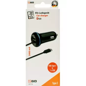 Cargador móvil 2GO 797170 universal negro mechero de coche 12/24V USB 1,4 m