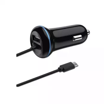 Cargador móvil 2GO 797170 universal negro mechero de coche 12/24V USB 1,4 m