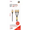 Cable USB 2GO 797152 3 m USB B USB C/Micro-USB B/Lightning negro oro