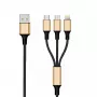 Cable USB 2GO 797152 3 m USB B USB C/Micro-USB B/Lightning negro oro