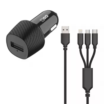 Cargador móvil 2GO 797258 universal negro mechero de coche 12/24V