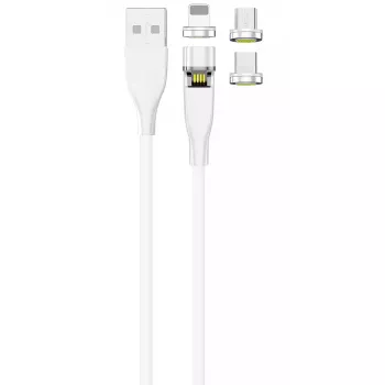 Cable USB 2GO 797317 1 m USB B USB C/Micro-USB B/Lightning blanco