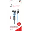 Cable USB 2GO 797315 1,5 m USB B USB C/Micro-USB B/Lightning negro azul