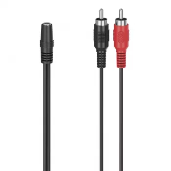 Cable de audio Hama 00305040 3,5 mm conector hembra a 2 x RCA conector macho negro