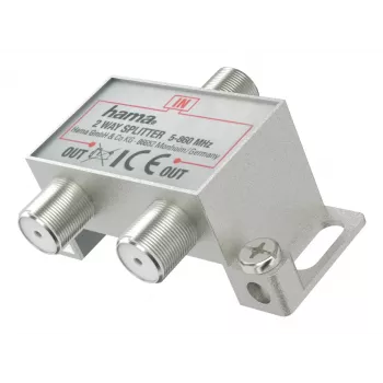 Divisor de cable HAMA Classic Line 2 vías — 2 salidas para cable coaxial de TV/antena