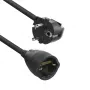ACT Cable alargador de corriente CEE 7/7 macho (acodado) - CEE 7/7 hembra negro 10 m