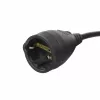 ACT Cable alargador de corriente CEE 7/7 macho (acodado) - CEE 7/7 hembra negro 10 m
