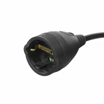 ACT Cable alargador de corriente CEE 7/7 macho (acodado) - CEE 7/7 hembra negro 10 m