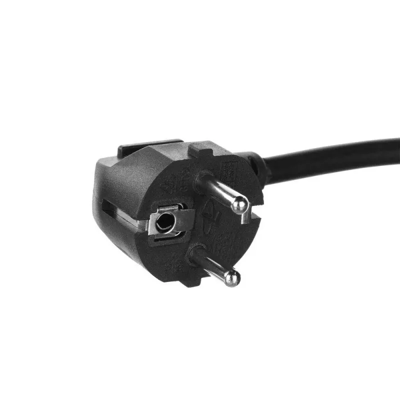 ACT Cable alargador de corriente CEE 7/7 macho (acodado) - CEE 7/7 hembra negro 10 m