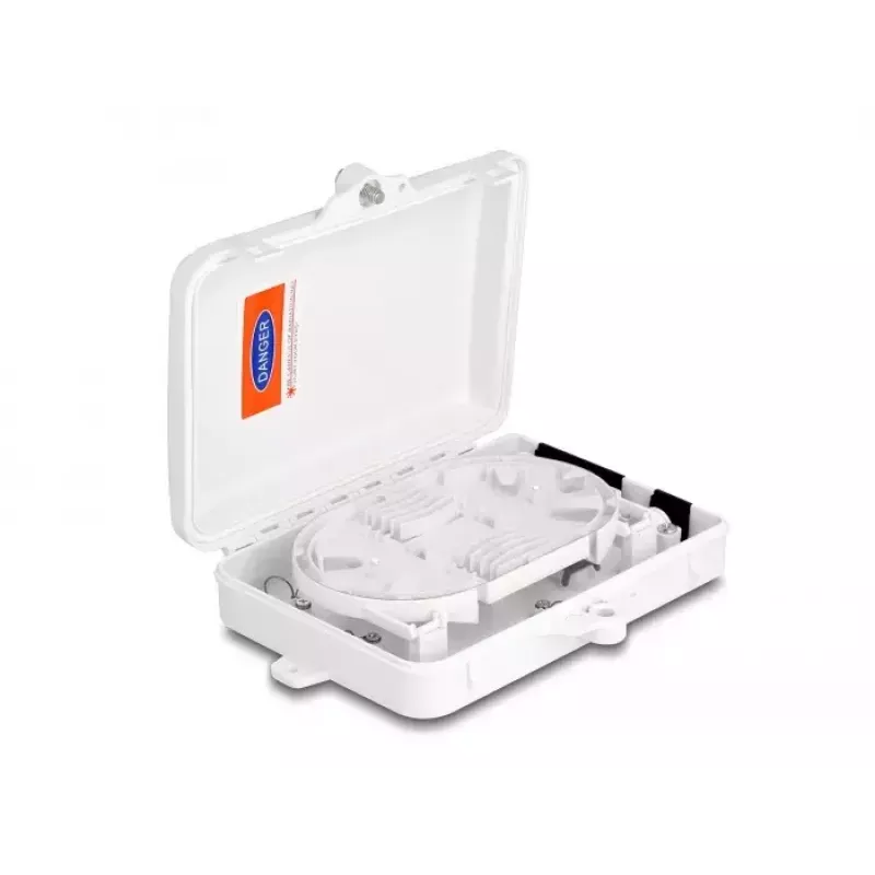 DeLOCK Caja de distribución de fibra óptica 6 puertos IP65 impermeable Blanco