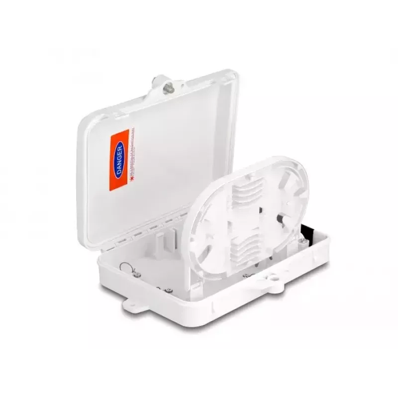DeLOCK Caja de distribución de fibra óptica 6 puertos IP65 impermeable Blanco