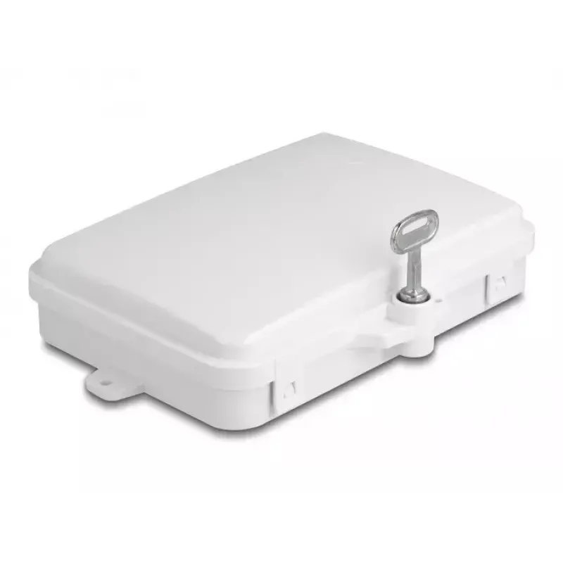 DeLOCK Caja de distribución de fibra óptica 6 puertos IP65 impermeable Blanco