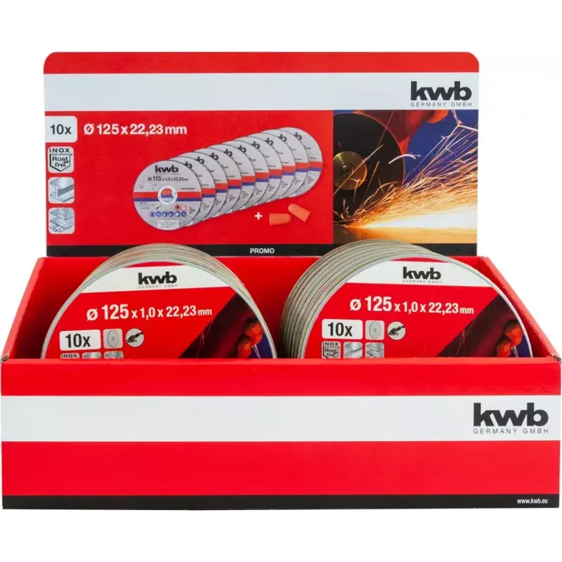 Disco de corte kwb juego de discos de corte finos 10 uds. base plana para chapa