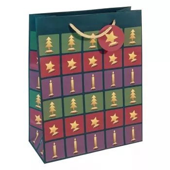Bolsa de regalo Sigel GT046 verde rojo violeta 260x120x330 mm