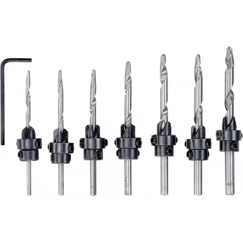 Juego de brocas avellanadoras KWB 513190 acero templado 11mm profundidad 205mm altura