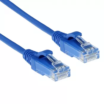 ACT azul 0,15 m LSZH U/UTP CAT6 cable de parcheo slimline para centro de datos snagless con conectores RJ45