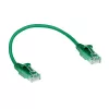 ACT verde 0,15 m LSZH U/UTP CAT6 cable de parcheo slimline para centro de datos con conectores RJ45 sin protección de lengüeta