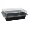 Recipiente de alimentos desechable Papstar 96552 polipropileno negro 227x178x45mm