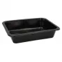 Recipiente de alimentos desechable Papstar 96552 polipropileno negro 227x178x45mm