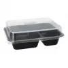 Recipiente de alimentos desechable Papstar 96553 polipropileno negro 227x178x45mm