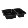 Recipiente de alimentos desechable Papstar 96553 polipropileno negro 227x178x45mm