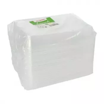 Recipiente de almacenamiento de alimentos desechable Papstar 96555 transparente PET 234x187x20mm