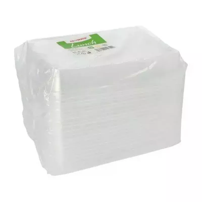 Recipiente de almacenamiento de alimentos desechable Papstar 96555 transparente PET 234x187x20mm
