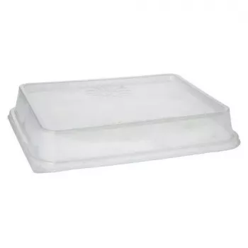 Recipiente de almacenamiento de alimentos desechable Papstar 96555 transparente PET 234x187x20mm