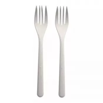 Tenedor desechable Papstar 96427 polipropileno 50 unidades blanco 185 mm